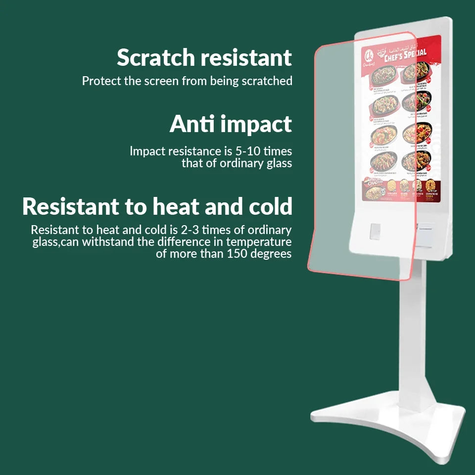 -Inch interactive digital nage kiosk for self-service ordering payment systems in rtaurants and cafeterias