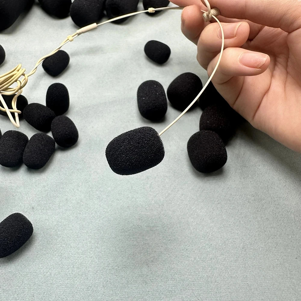 Microphone Cover Headset Replacement Foam Telephone Headphone Mic Case Microphone Windscreen Windshied Sponge 10Pcs