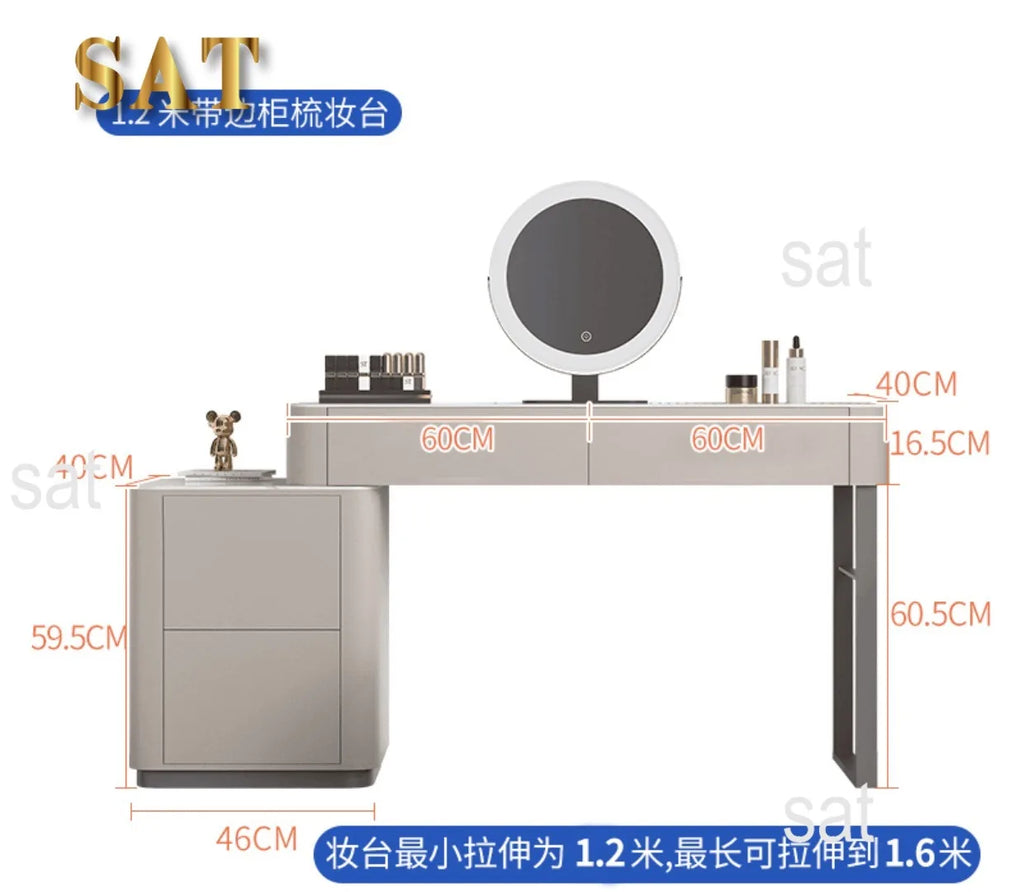 Modern Vanity Table with Mirror & Storage