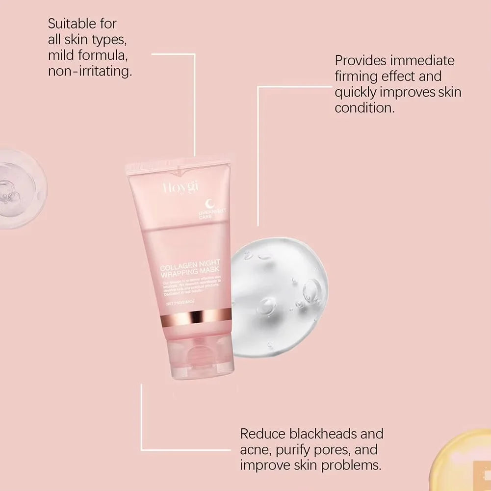 Collagen Tear-Off Mask Overnight Wrapping Mask Deeply Hydrates Reduces Sagging Dullness Moisturize Firming Mask Korean Skin Care