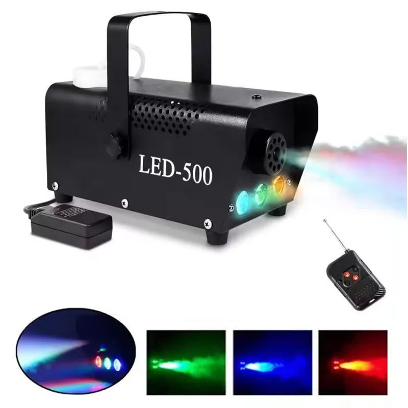 500W Remote Control Fog Machine & LED RGB 3in1 Effect Light Stage Show Led Smoke Machine Disco KTV DJ Party Club Bar Event Show