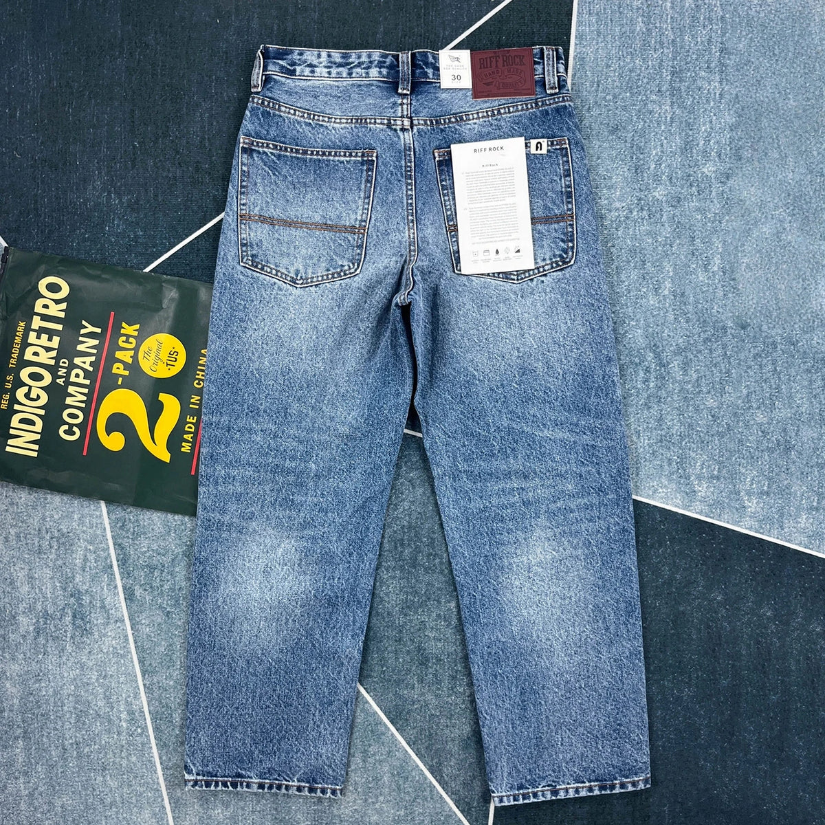 14oz Heavy loose straight jeans men's autumn American casual Japanese trousers
