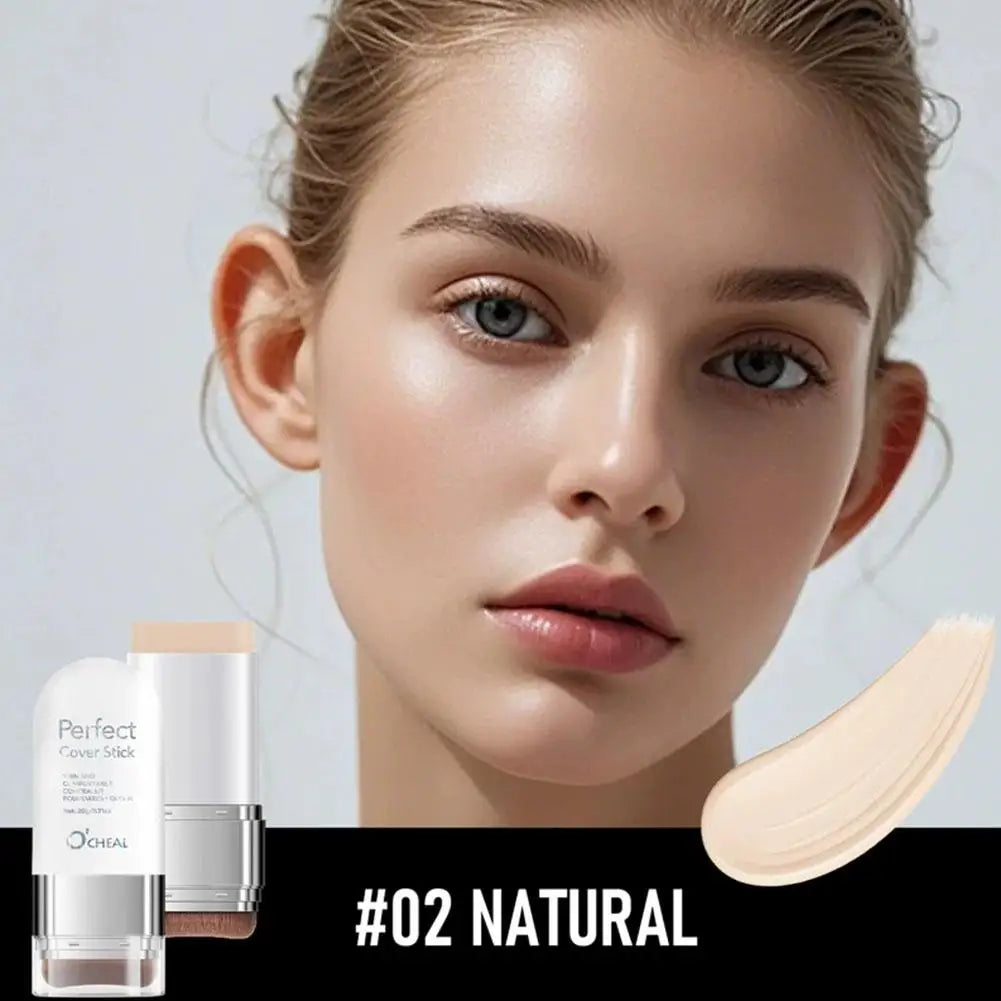 2-in-1 Concealer Foundation Stick Perfect Cover For Acne Marks & Dark Circles, For Daily Makeup Long-lasting Foundation Cream