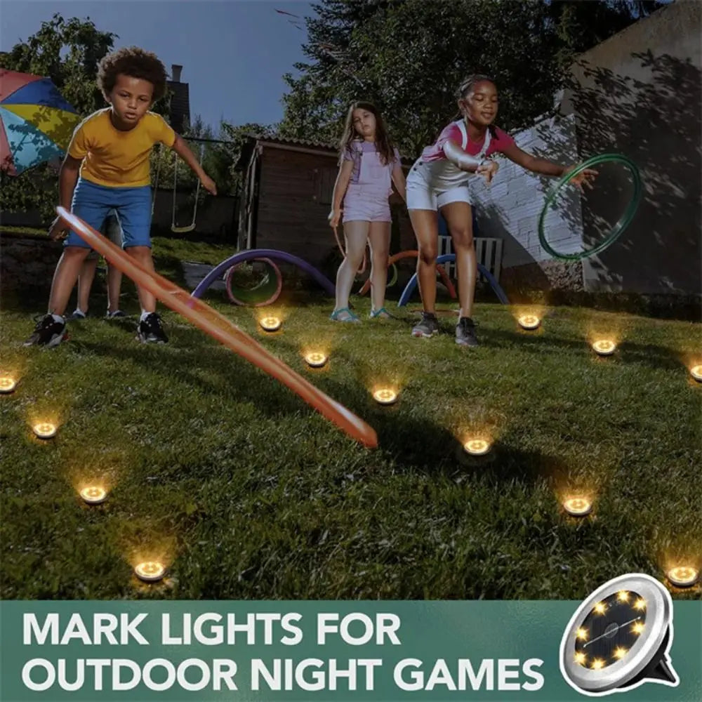 New Solar-powered Path Lights LED Stainless Steel Courtyard Lawn Lights Lighting Tools Garden Ground-mounted Light