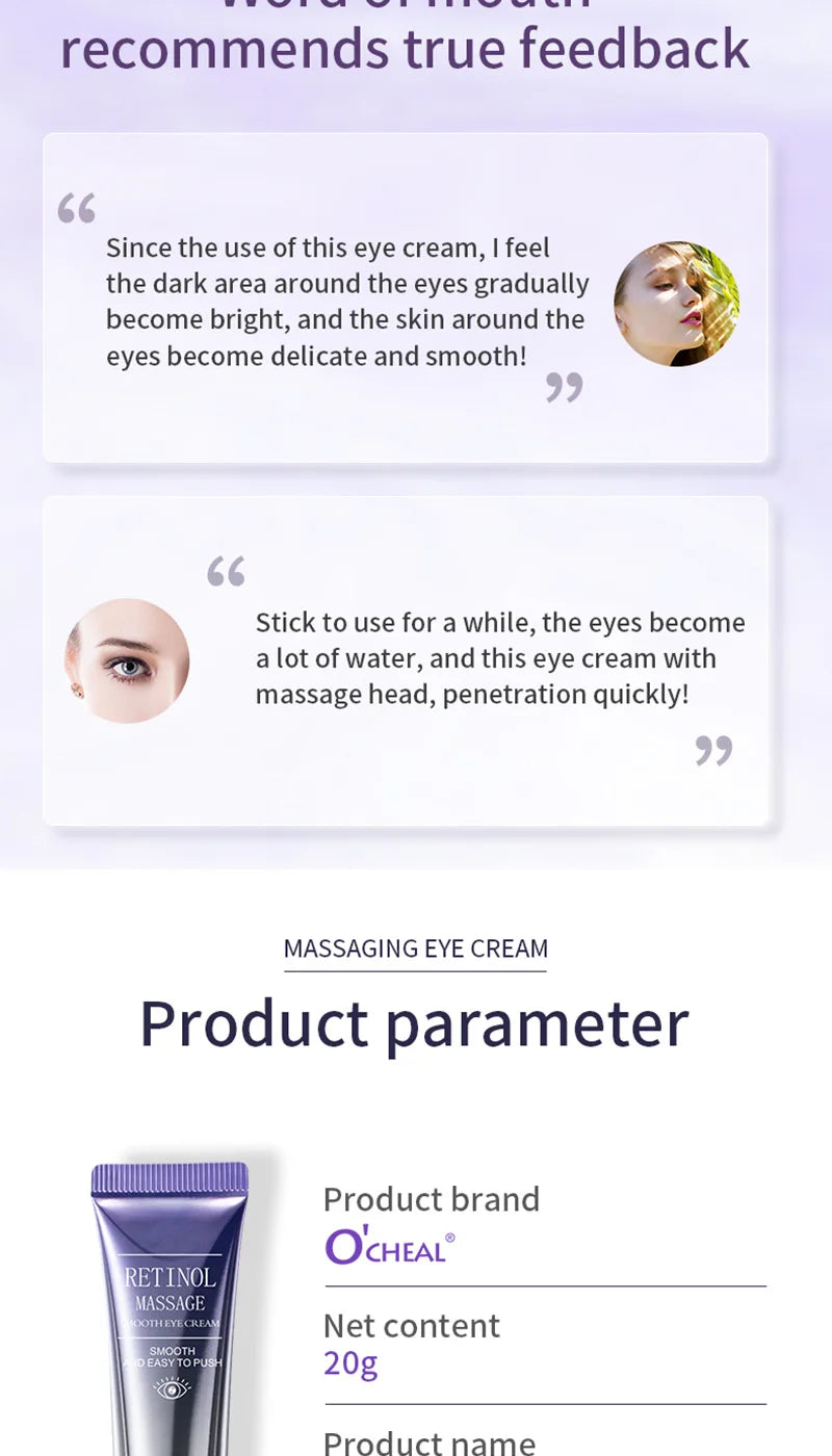 Ocheal Rolling Ball Eye Cream, Rolling Ball Massage Eye Cream, Moisturizing and Nourishing Eye Essence, Reduces Eye Wrinkles and Bags, Suitable for Both Men and Women, a Must-Have for Autumn and Winter.