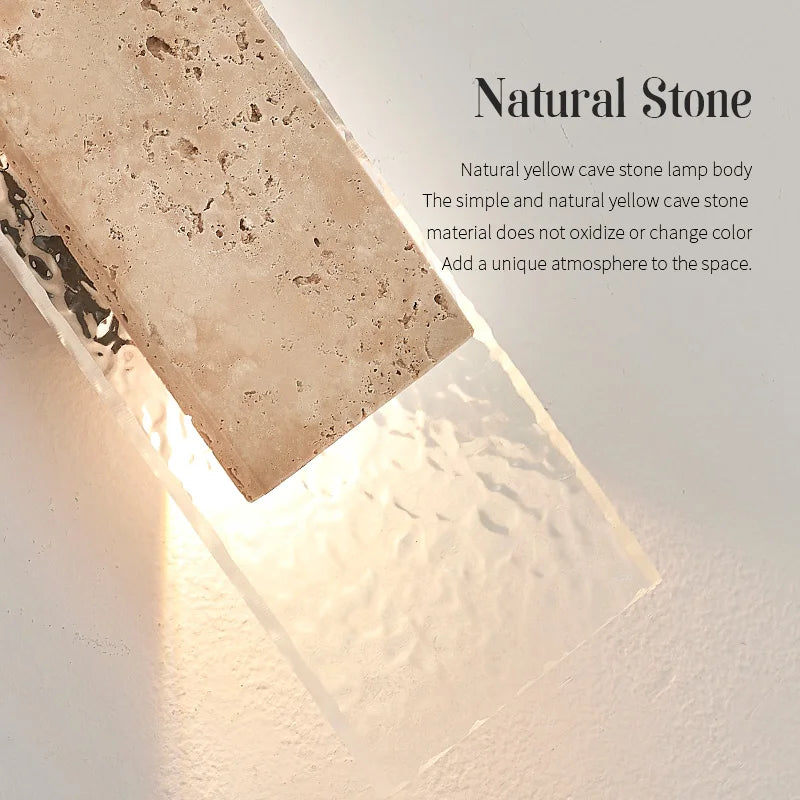 Outdoor Waterproof Wall Lamps Strip Natural Stone Wall Lights 18W LED Porch Wall Sconces Bedroom Exterior Lighting Fixtures