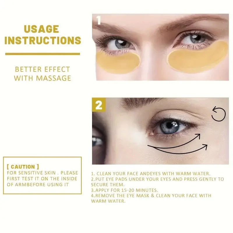 24K Gold Collagen Eye Mask Anti Dark Circles Eyes Bags Moisturizing Anti-Wrinkles Eye Patches Eyes Skin Care Products