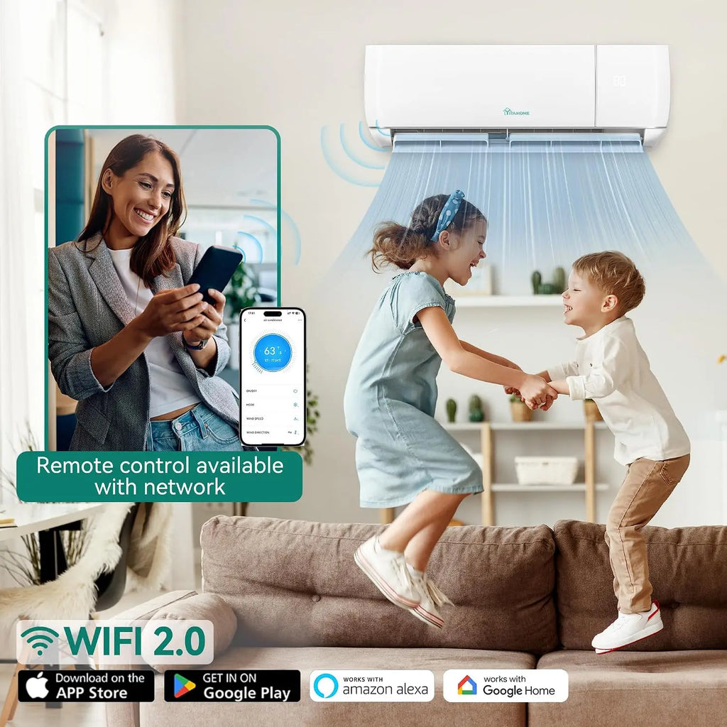 12000 BTU Mini Split AC/Heating System, Ductless Mini Split Air Conditioner Heat Pump,115V 20 SEER2 Energy Efficient, Custom