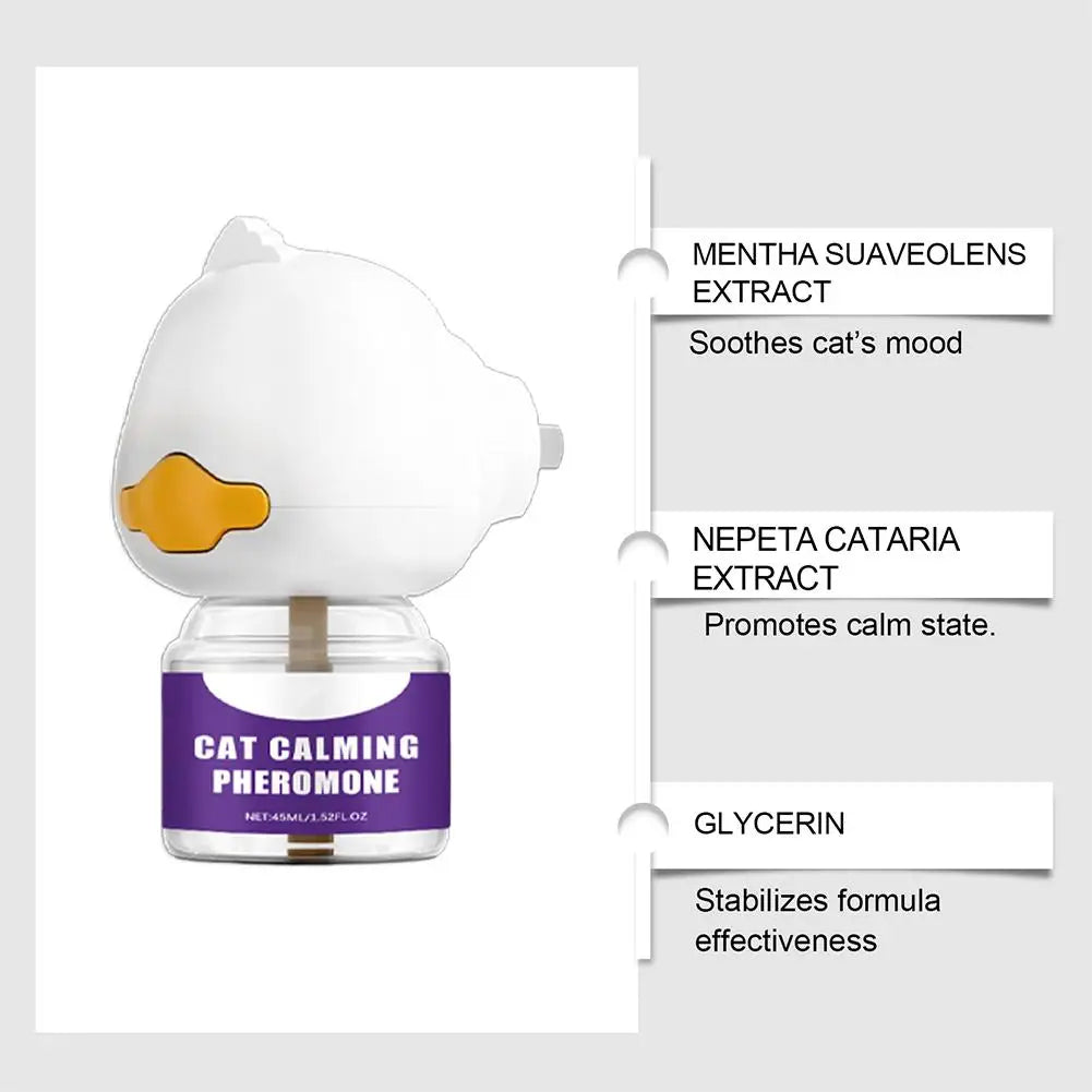 Pheromone Diffuser for Cats Pet Emotional Soothing Device Electric Plug-In Relieve Anxiety Reduce Scratching Calming Spray