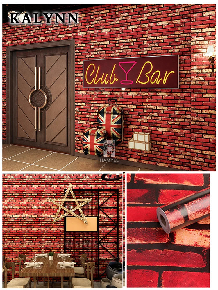 Brick Wallpaper Peel and Stick Self-Adhesive Wall Paper Grey Brick Contact Pape for Bedroom Living Room Decoration DIY Stickers