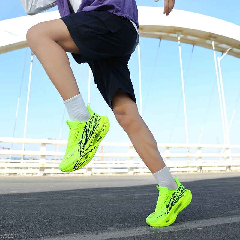  Men Jogging Sports Shoes Carbon Plate Professional Running Shoes Cushioning Sneakers Male Outdoor Breathable Athletic Shoes