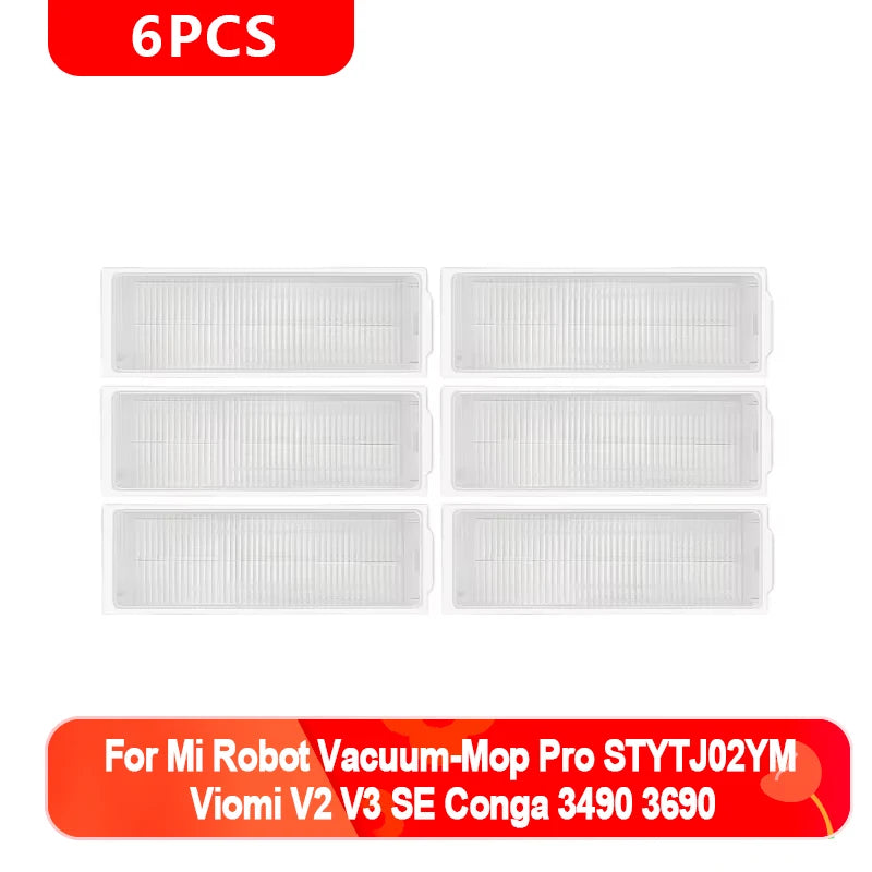 For Xiaomi Mi Robot Vacuum-Mop Pro STYTJ02YM Viomi V2 V3 SE Conga 3490 3690 Main Side Brush Hepa Filter Mop Parts accessories