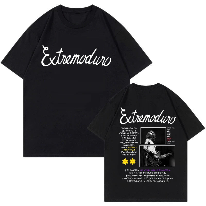 Unisex Fashion Rock Band Extremoduro Print Short Sleeve T Shirt Men Women Graphic Vintage T-Shirt Y2k Hip Hop Tees Tops Clothes