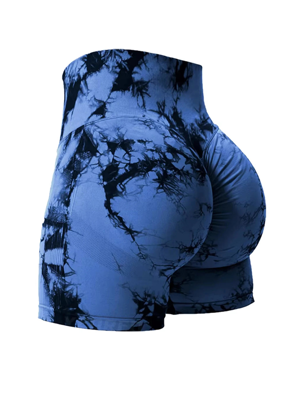 2PCS Tie Dye Butt Lifting Sexy Gym Shorts Woman Skinny Stretch High Waist Sport Shorts Casual Seamless