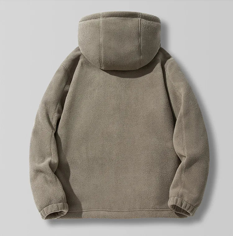 New Winter Men Hooded Polar Fleece Jackets Warm Coats High Quality Men Outdoors Winter Coats Fashion Loose Down Jackets Size 3XL