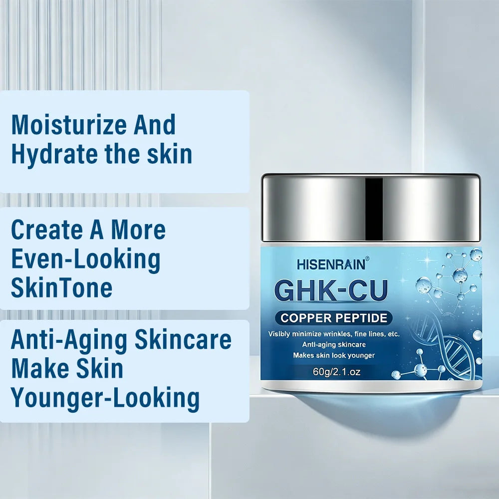 HISENRAIN GHK-CU Anti-Aging Moisturizing Cream - Copper Peptide Firming Face Cream for Wrinkles, Collagen Boost & Skin Repair.