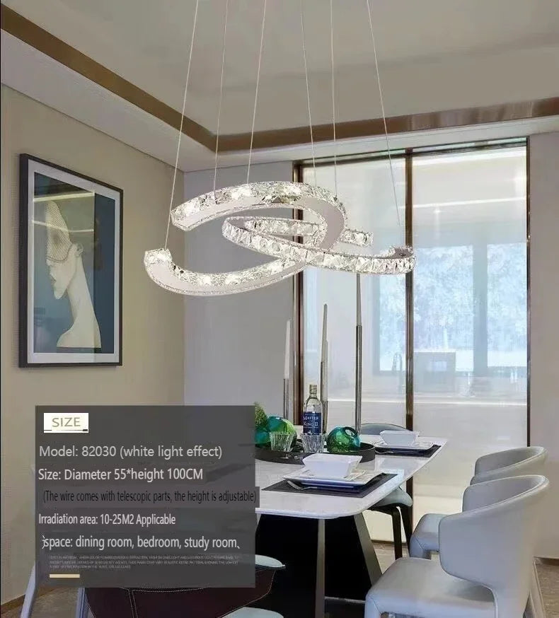 Modern 2024 New Special-shaped Crystal Chandelier Modern Simple Decoration Living Room Dining Room Home Decoration