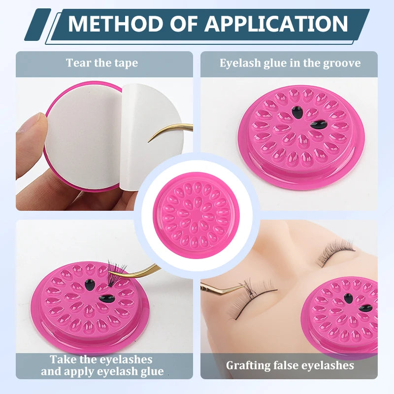 100pc Eyelash Glue Holder Tray Pad Lash Extension Adhesive Stand Base Gasket Tattoo Pigment Pallet Eyelashes Lifting Makeup Tool