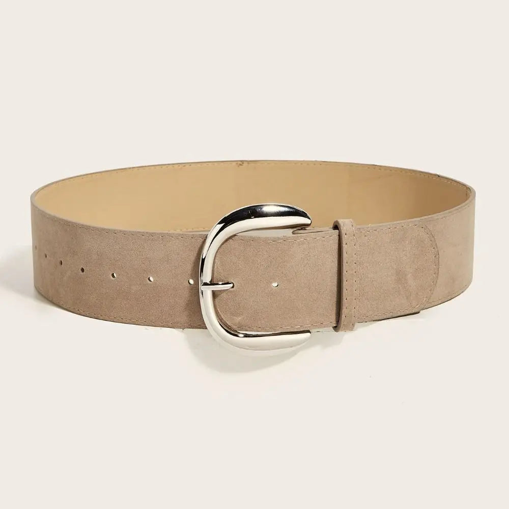 Maillard Styles Suede Leather Wide Belt Trendy Casual Pin Buckle Waistband Luxury Design Versatile Trouser Dress Belts Gifts