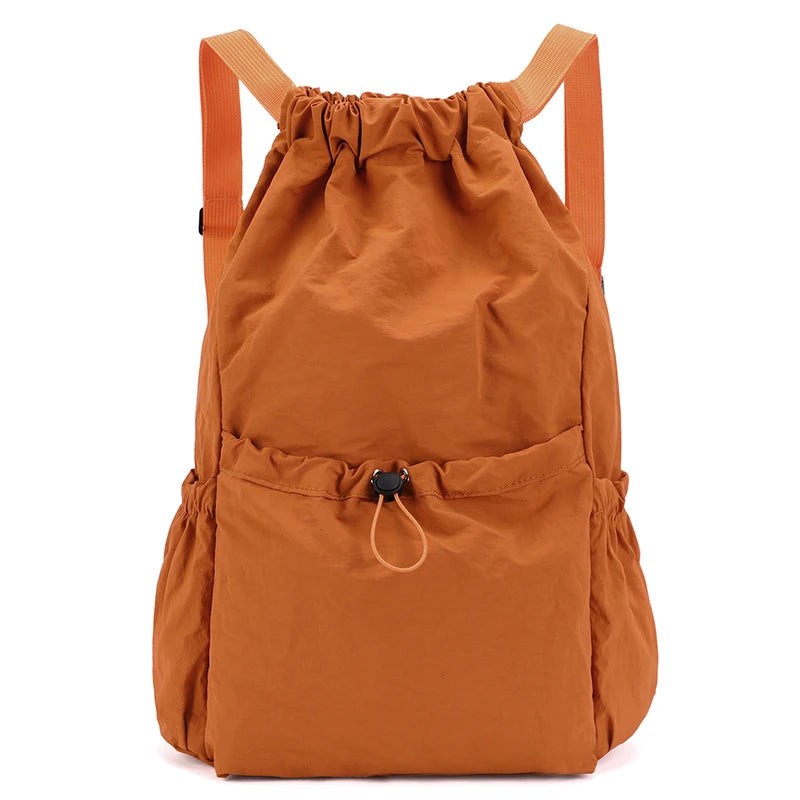 Fashionable Lightweight Drawstring Backpack: Large-Capacity Waterproof Sports Bag for School, Books, Outdoor Activities, Travel