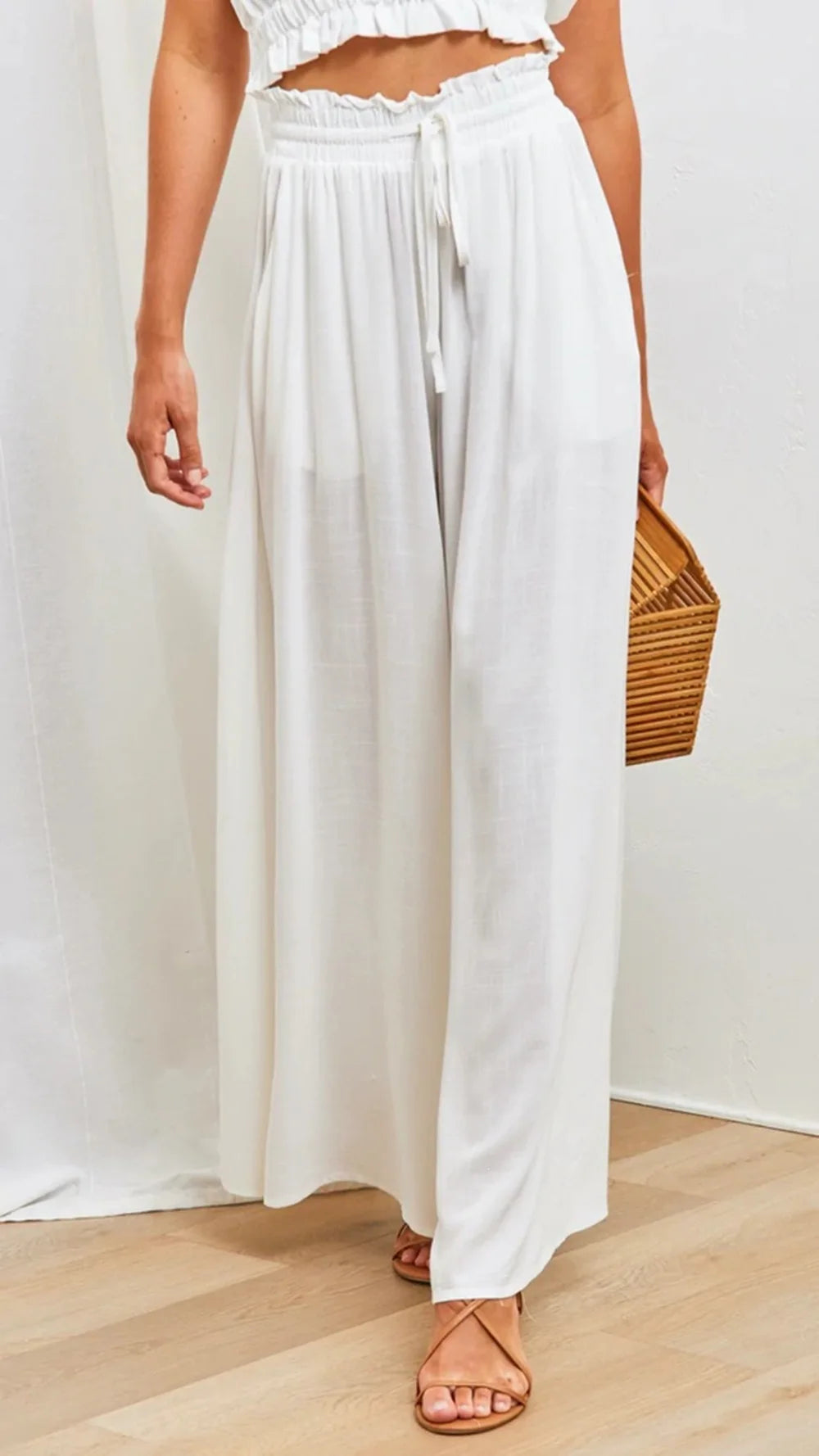 2026 Summer Comfortable Loose Wide Legs Trouser Women' S Pants Casual Simple Style All-match Holiday Vacation Fashion Chic Beach