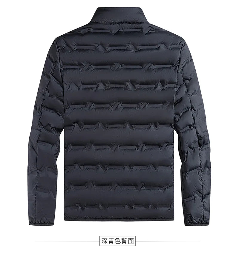 2025 Graphene Self-heating Down Jacket Men Solid Windproof Pleated Down Jackets Stand Collar Classical Warm Winter Jackets Male
