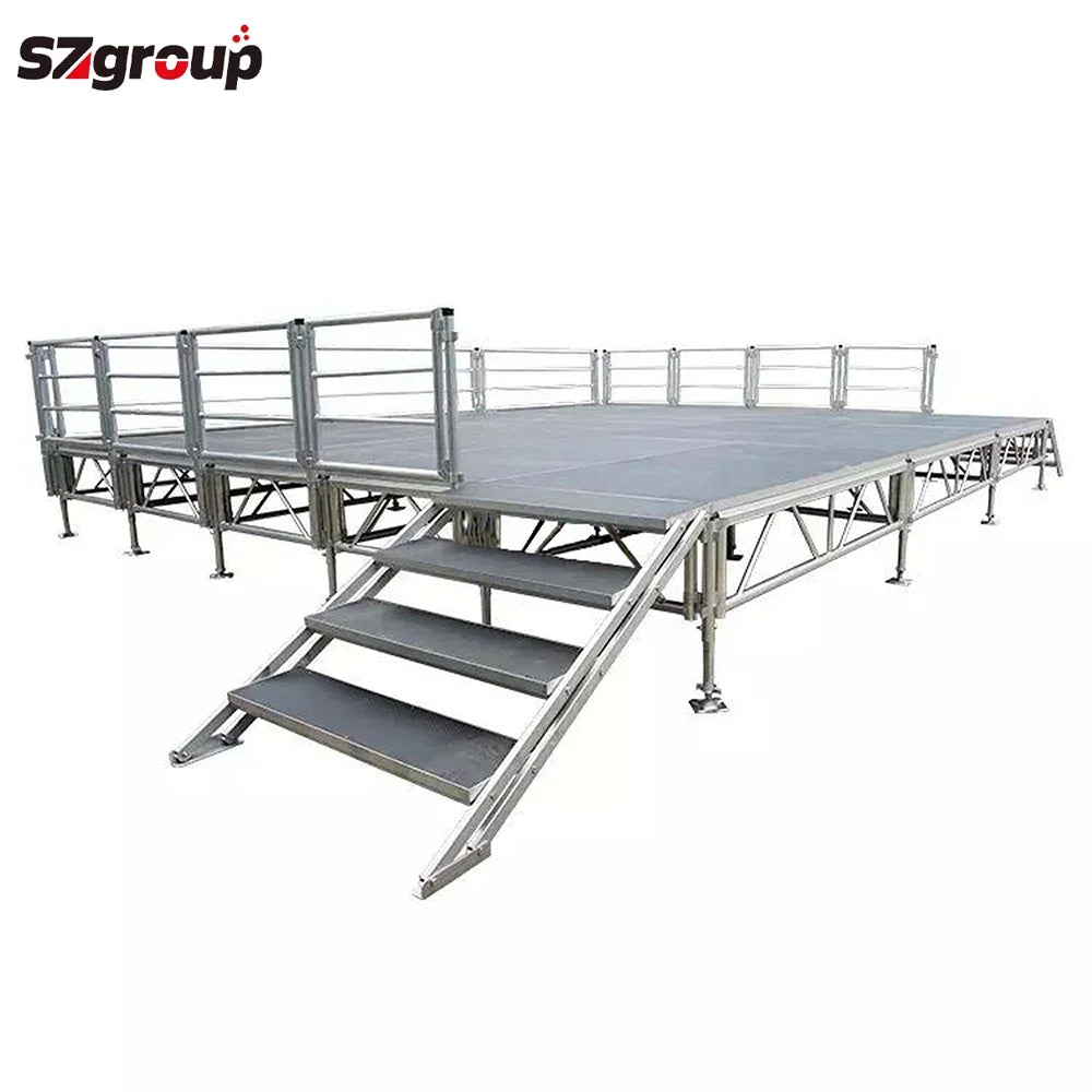 Aluminum Stage Stairs Provide Free Design Service 1.22*1.22m Aluminum Assemble Stage Stand for Concert Event