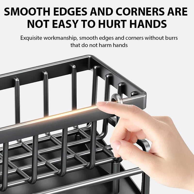 Kitchen Sink Drain Rack Organizer Sink Shelf Soap Sponge Holder Dishcloth Towel Rack Filter Basket Countertop Storage Spice rack