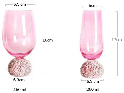 Fairy wine glasses pink diamond whisky glasses decorated with goblets red wine glasses wine glasses
