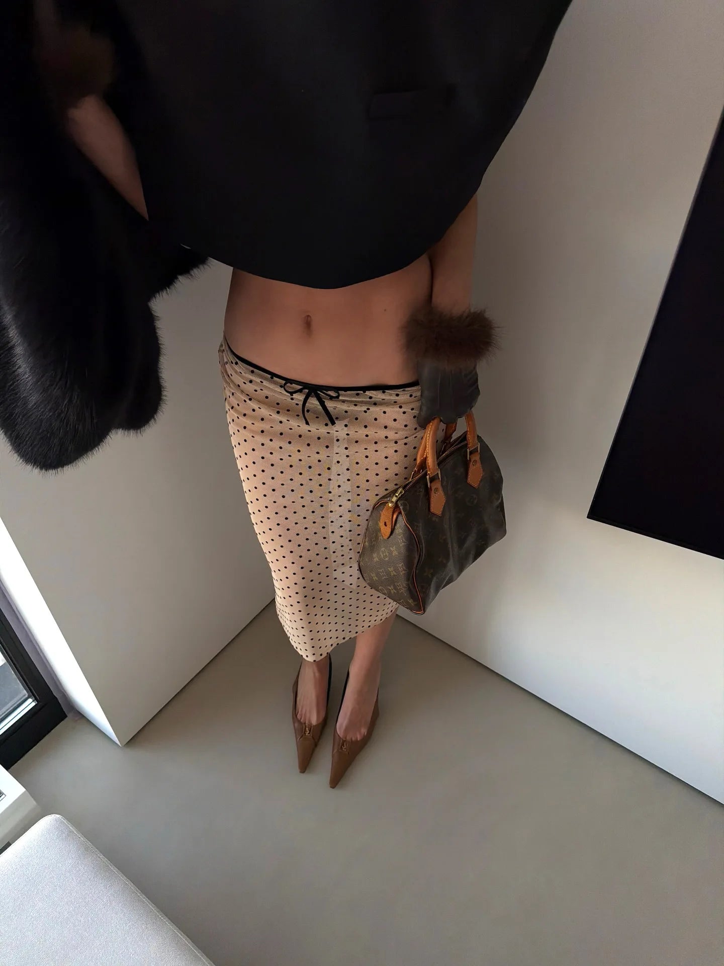 Talenza Sexy Polka Dot Maxi Skirt Women's Summer See-through Print Straight Skirts Fashion Party Elegant Women's Casual Skirts