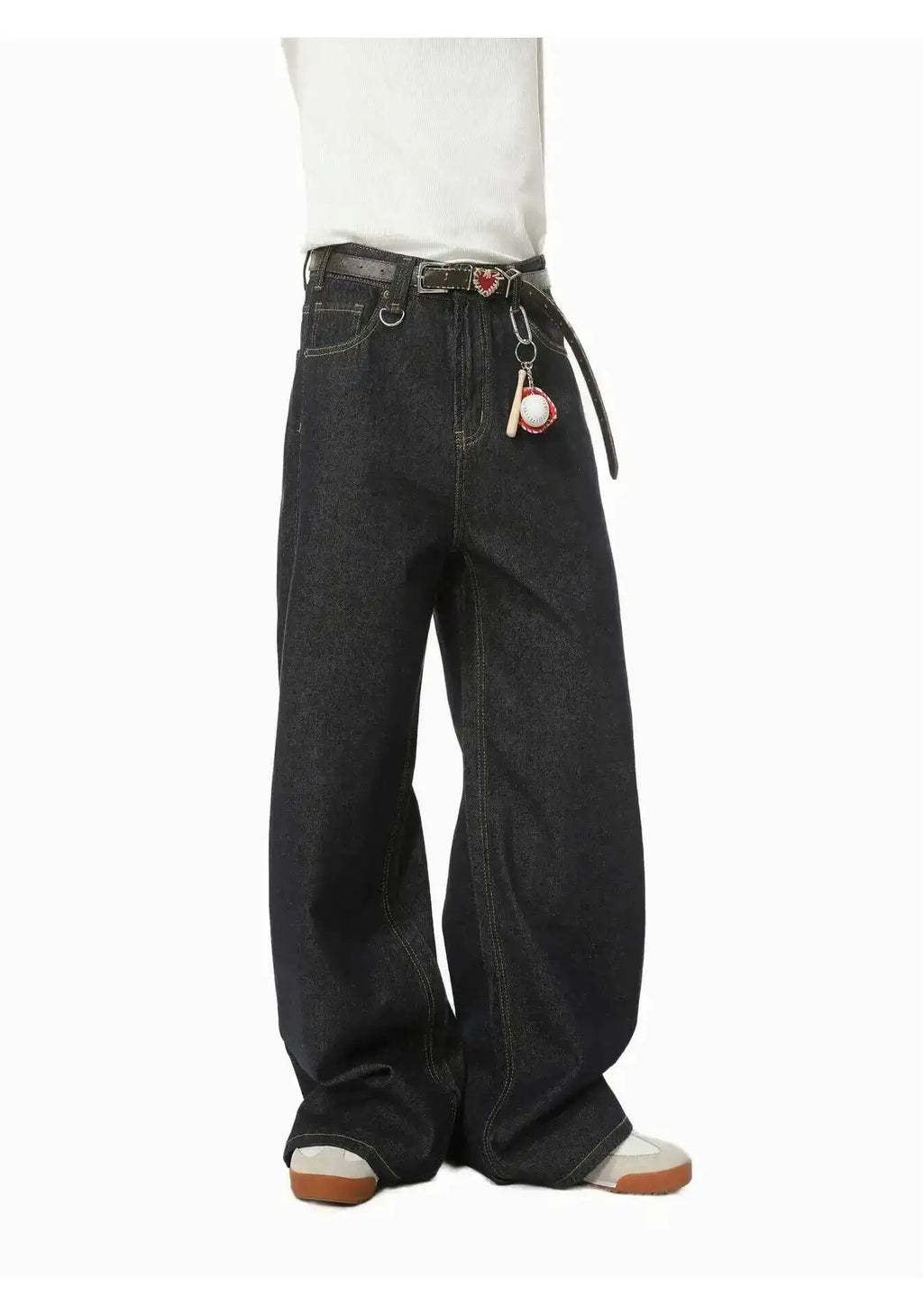 IEFB Men's Straight Denim Pants New Cleanfit Solid Color Korean Version Wide Leg Versatile Casual Jeans Trend New Autumn  9C1519