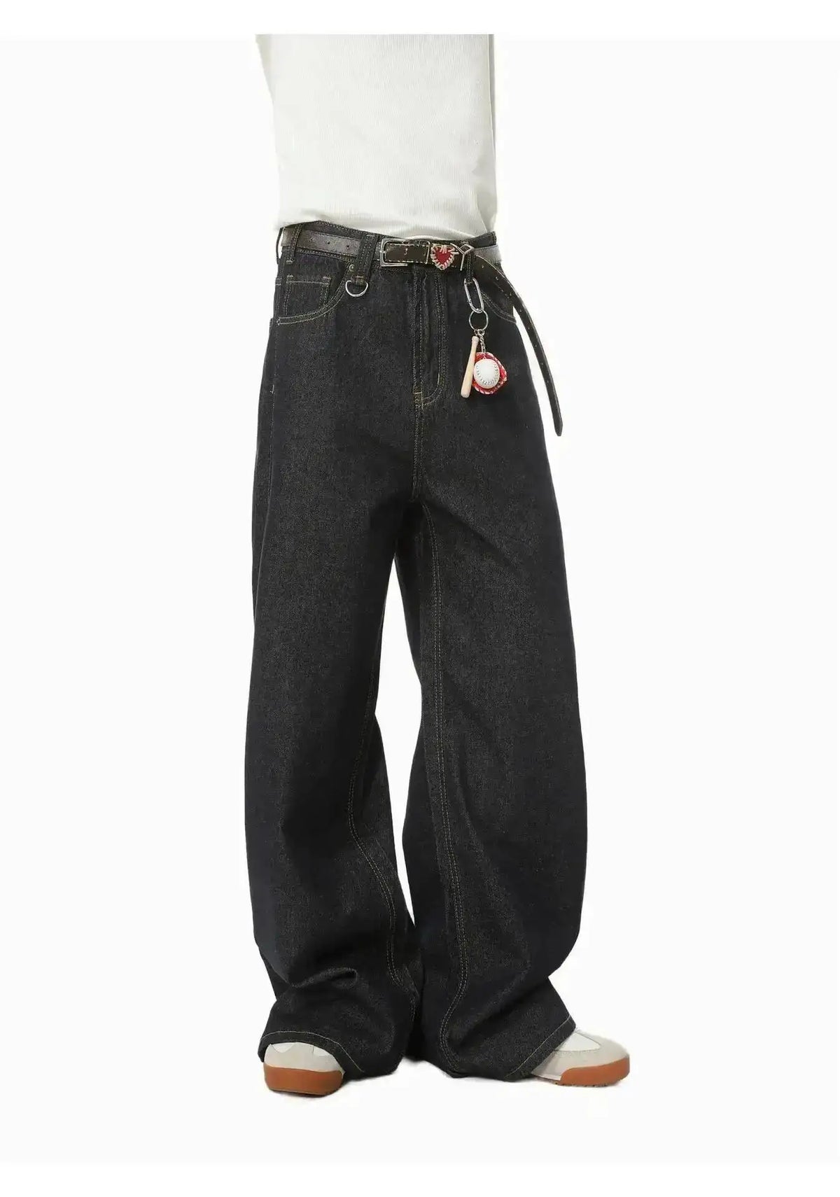 IEFB Men's Straight Denim Pants New Cleanfit Solid Color Korean Version Wide Leg Versatile Casual Jeans Trend New Autumn  9C1519