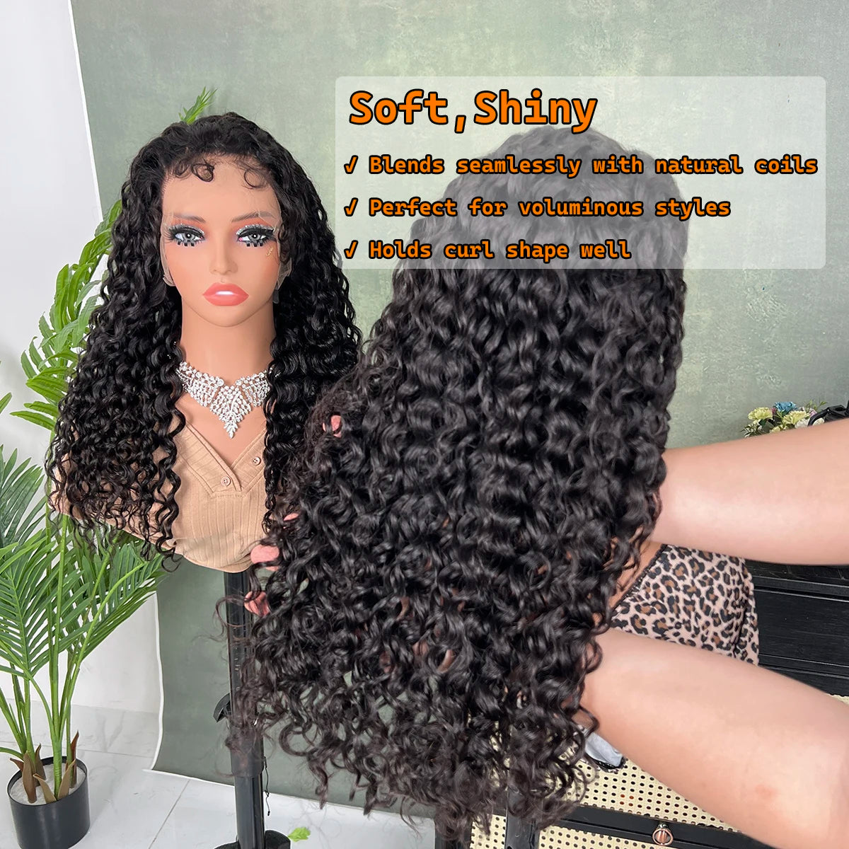 Namu Water Wave 13x6 HD Transparent Lace Frontal Wig 26 28 30 Inch Vietnamese 100% Human Hair Pre Plucked 13x4 Lace Front Wigs