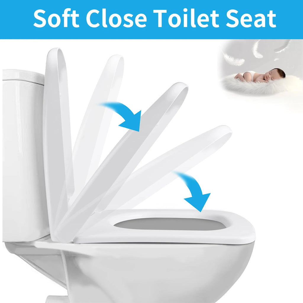 Toilet Seats with Slow Close Hinges Cover Toilet Accessory Portable Slow Down Seat Cover Bathroom Fixture Toilet Parts