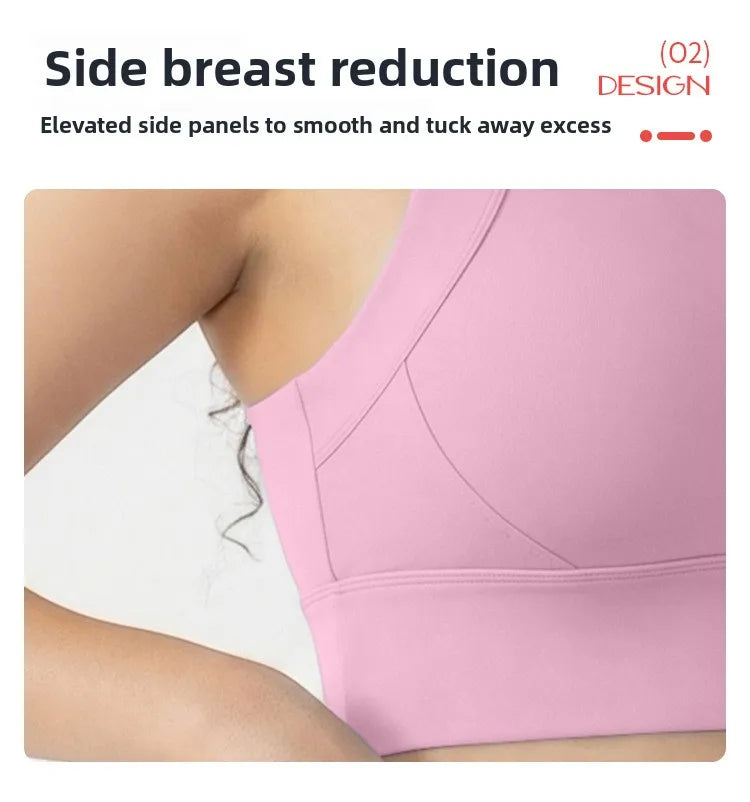 Women Fixed Chest Pad Integrated Sports Bra High Impact Shockproof Quick Dry Yoga Gym Workout Tank Top Ropa De Mujer