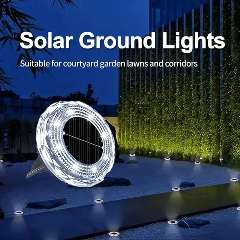 Solar LED Underground Light 8LED Outdoor Lawn Light Waterproof Path Light for Lawn Decoration Garden Terrace Courtyard