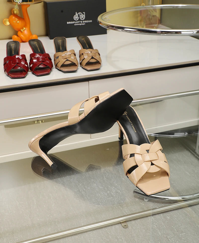 Fine heeled classic design, elegant and sexy style for women, high comfort, suitable for various occasions, fine heeled slippers