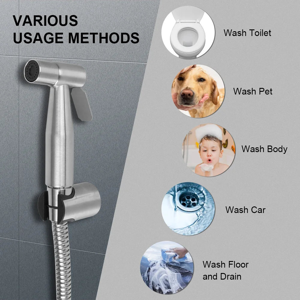Stainless Steel Hand Bidet faucet Handheld shower head self cleaning For Bathroom hand sprayer Bidet sprayer set For toilet
