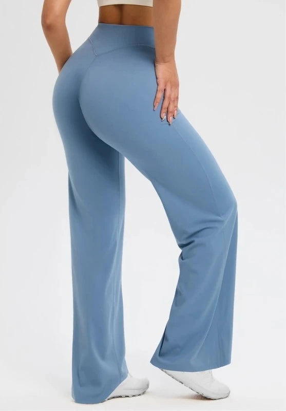 2026 C-B Women High Waist V Back Scrunch Straight Leg Yoga Pants Naked Feel Tummy Control Stretch Gym Pilates Sports Trousers