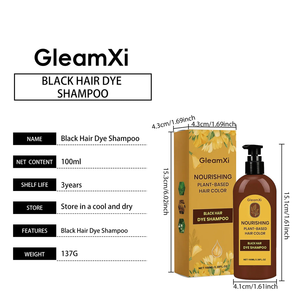 Hair Dye Shampoo Natural Black Chestnut Color Even Coloring Repair Gray White Hair Smoothing Nourishing Instant Coloring Shampoo