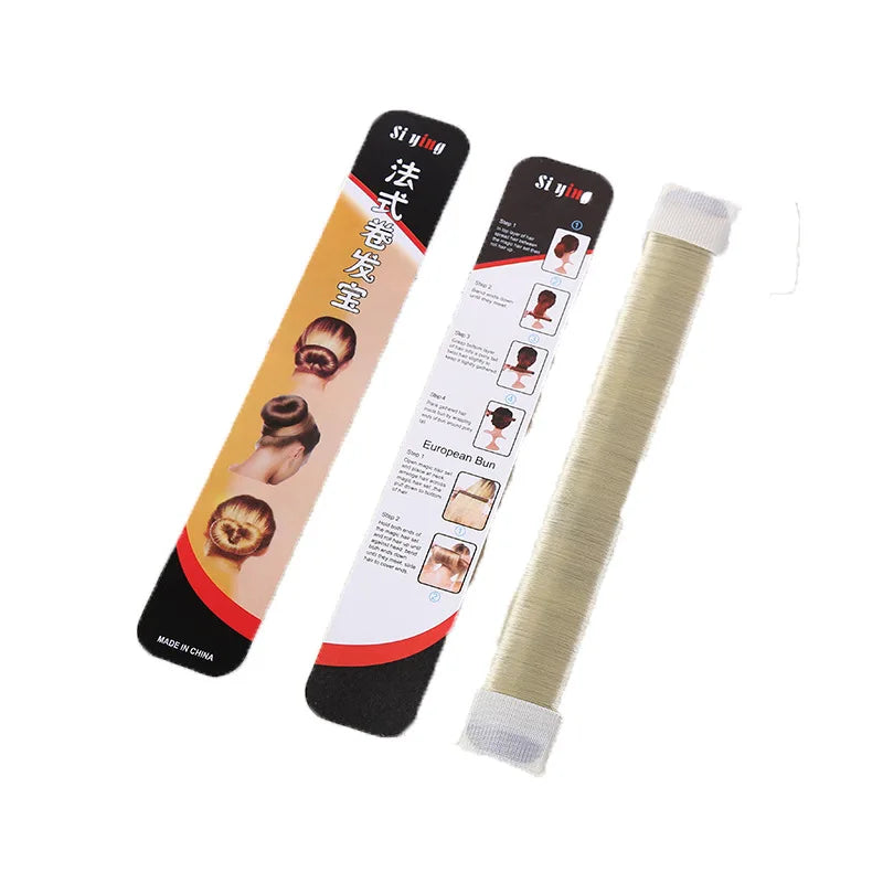 Simple Nylon Quick Hair Twister Ball Head Wig French Dish Made Lazy Curling Iron Bun Maker Synthetic Donuts Bud Head Band