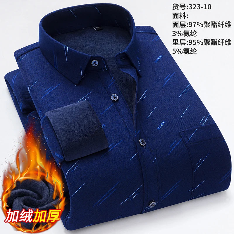 New Men's Autumn Winter Casual Long Sleeve Plaid Shirts Thick Warm Male Casual High Quality Soft Plus Size Business Check Shirts