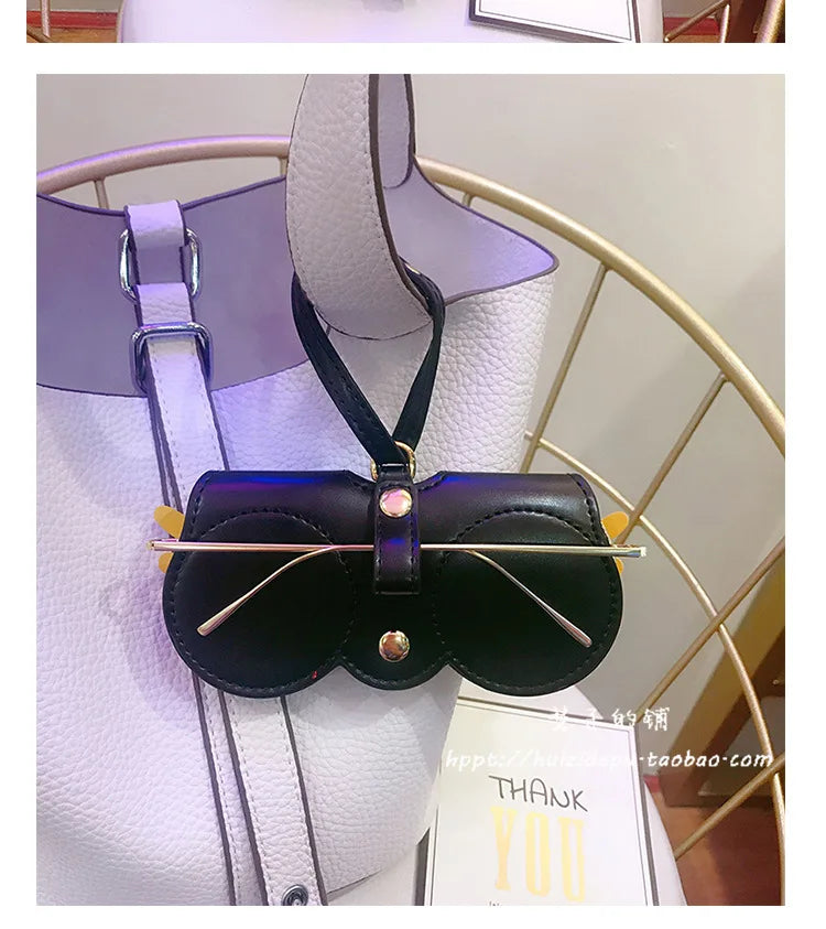 ins cartoon cute glasses case portable men and women sunglasses myopia glasses organizer bag protective sleeve glasses bag charm