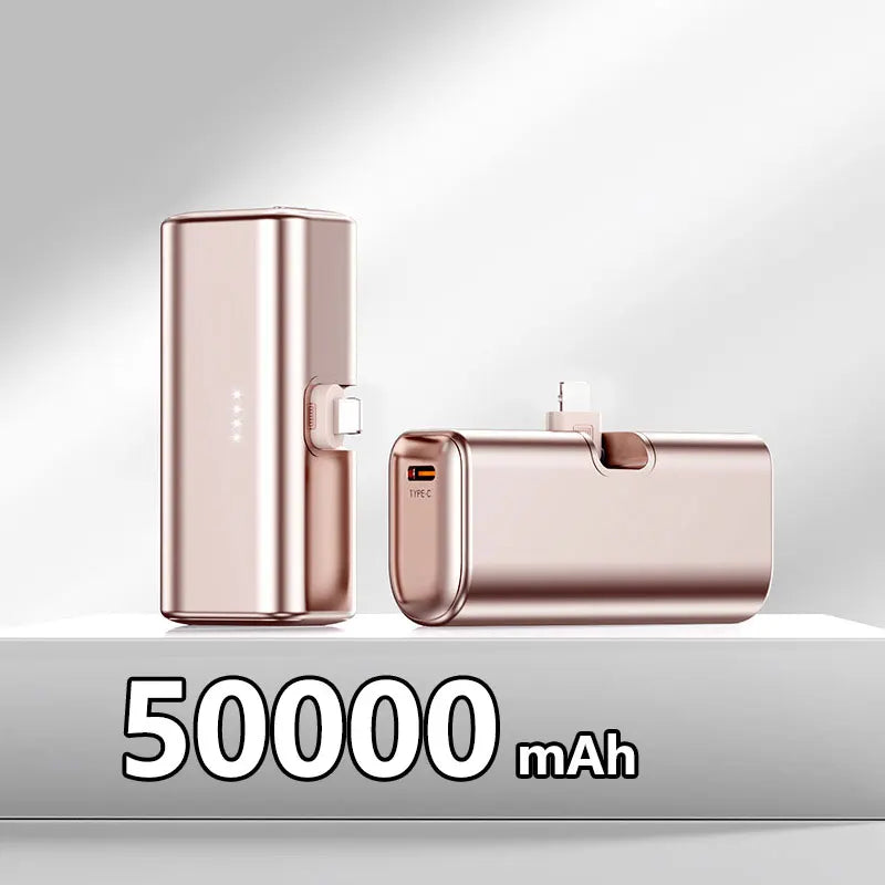 22.5W Fast Charging USB C Power Bank 500000mAh Mini Portable Charger for iPhone 15 16 Android Devices Travel Battery Pack