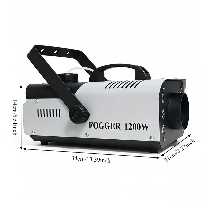 Smoke Machine 1200W 6LEDS 10m Spray Fog Machine for Wedding & Engagement Bithday Party Christmas Halloween with Remote Control