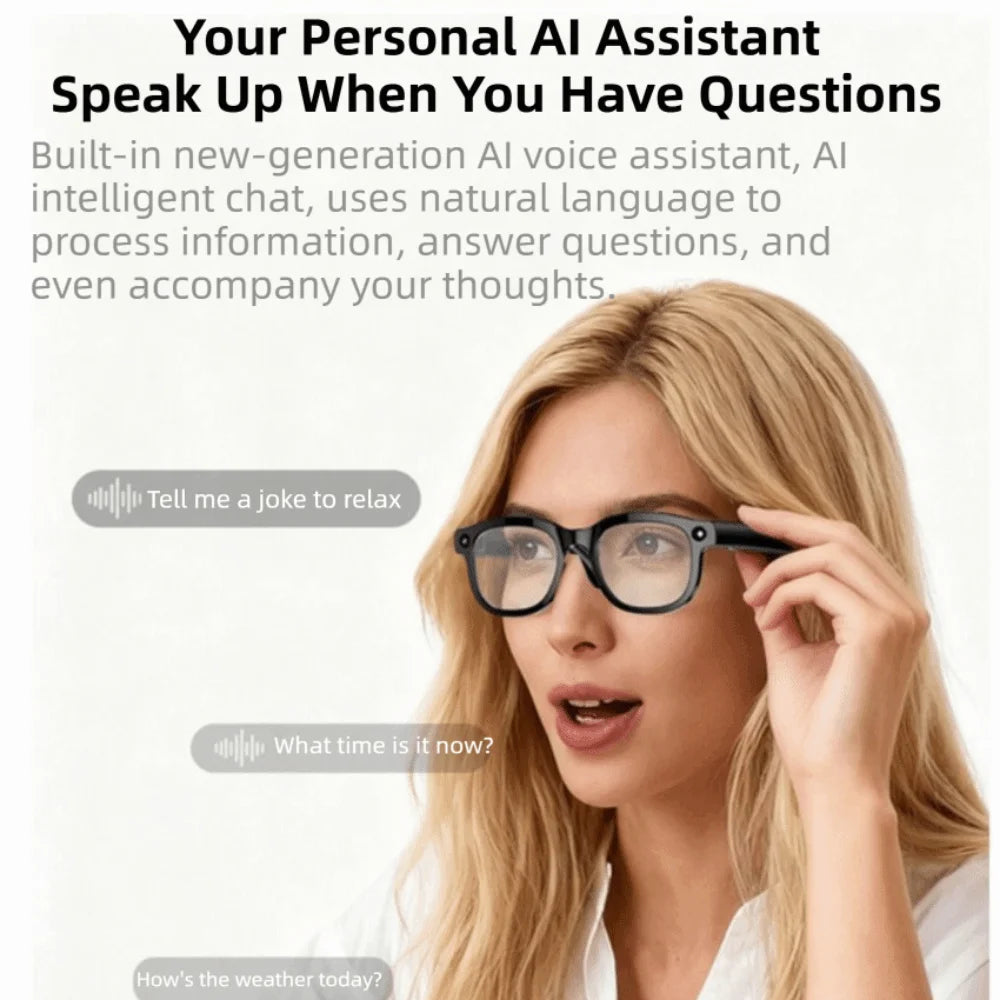 Real-time Translation AI Smart Glasses Wearable Tech 1080P Video Recording Smart AI Glasses AI Voice Waterproof