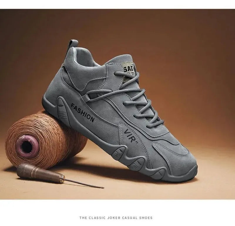 2026 Men's Lace-Up Safety Boots Non-Slip Workwear Low-Cut Shoes Abrasion-Resistant Lightweight Construction Soft Sole Sneakers