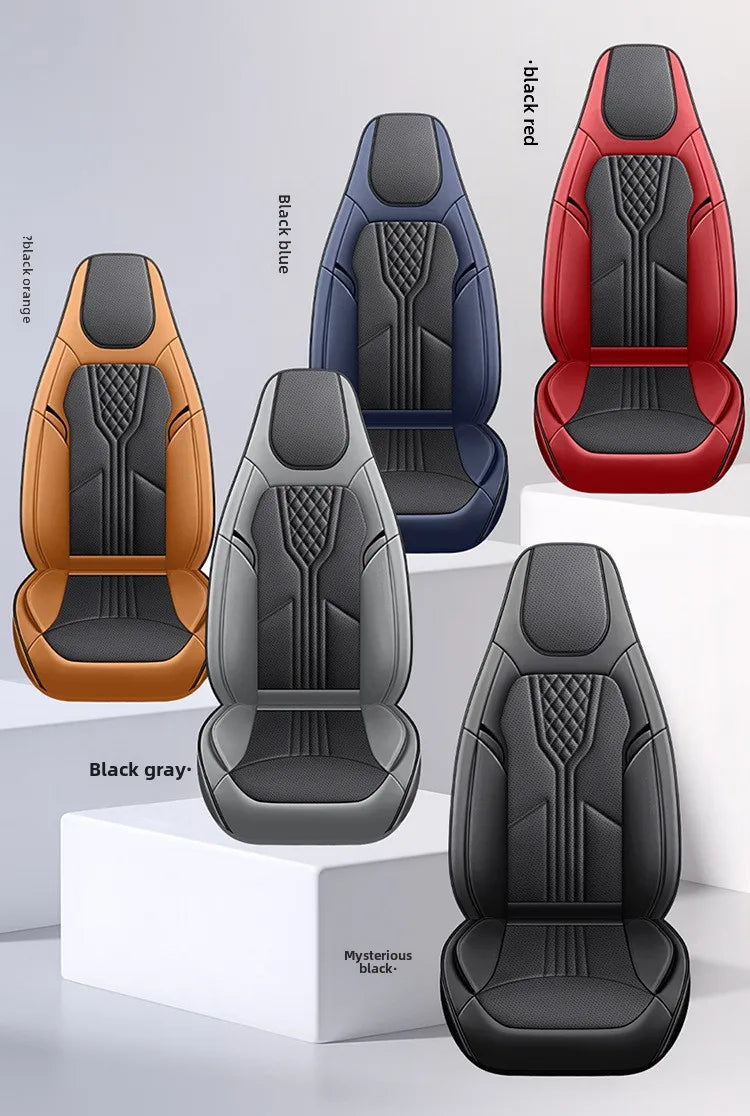 Universal Sporty Seat Luxury Car Seat Full Cover Perforated Breathable Leather Sedan SUV. Cushion Car Seat Full Cover Protection