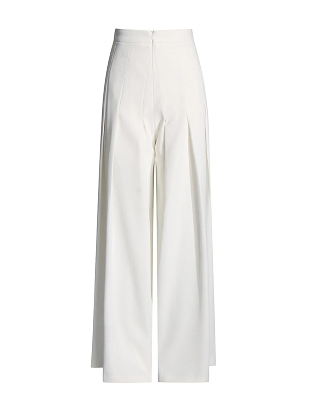 High Quality Summer New White Slim Set 2026 Sexy Short Sleeved Pleated Top+High Waisted Wide Leg Pants Party 2 Two-Piece Set