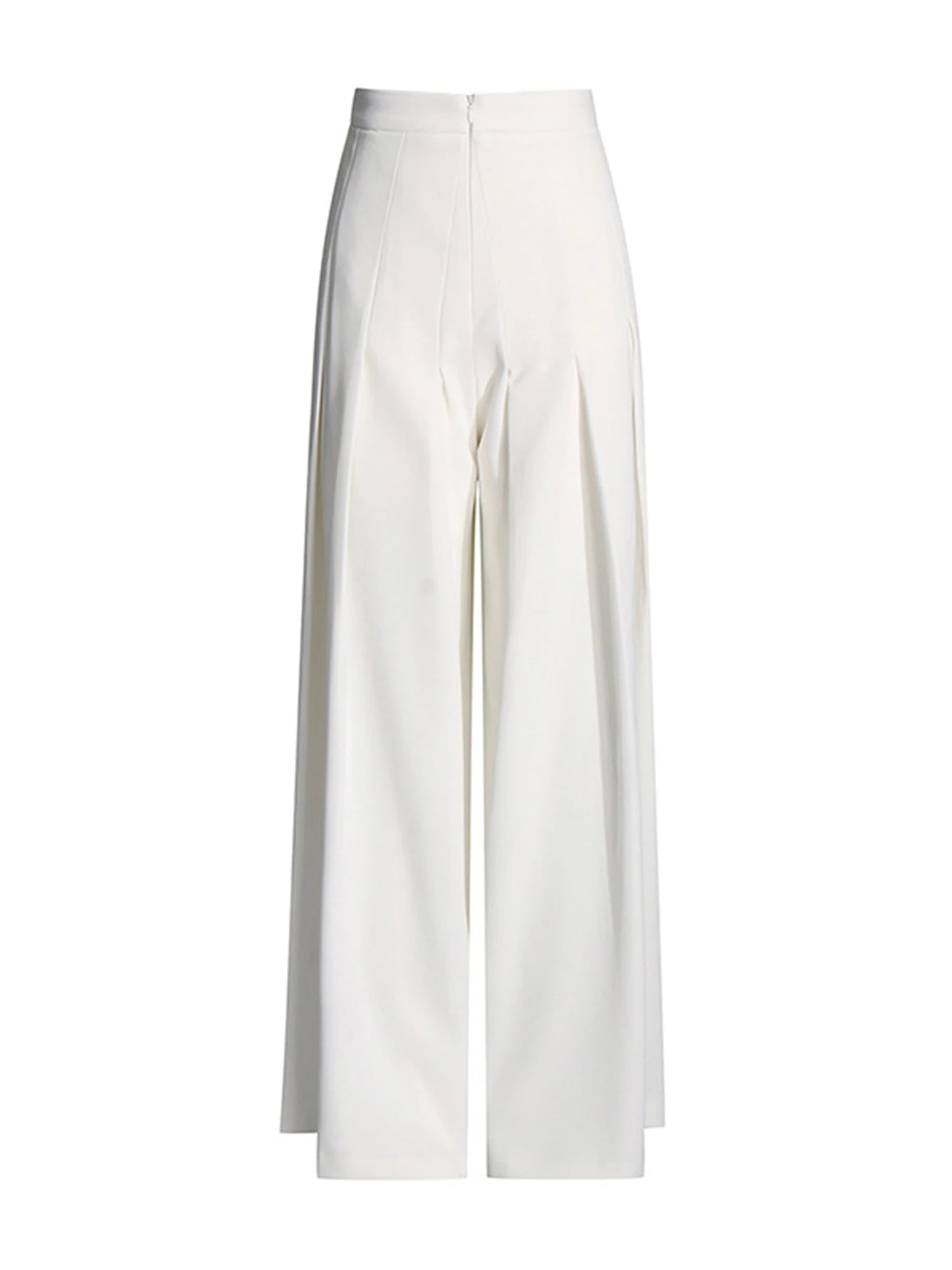 High Quality Summer New White Slim Set 2026 Sexy Short Sleeved Pleated Top+High Waisted Wide Leg Pants Party 2 Two-Piece Set